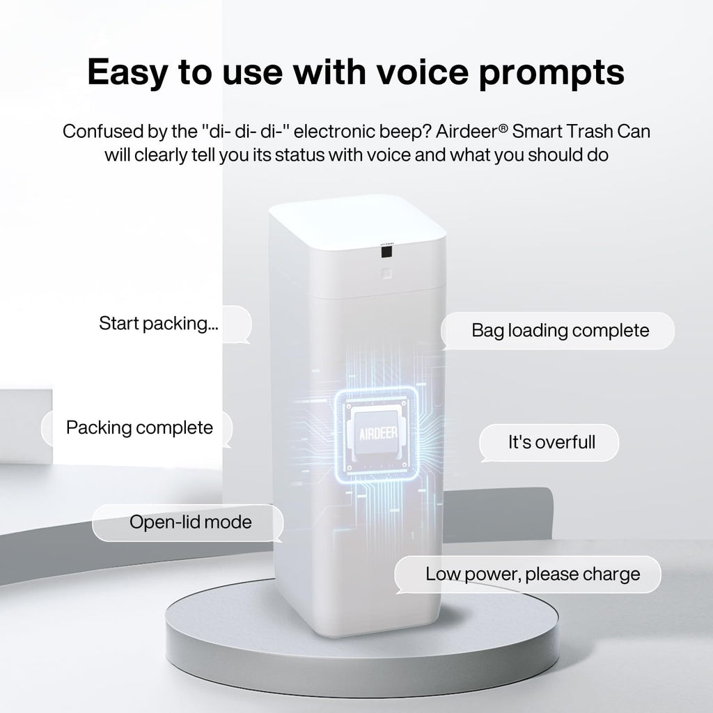 Airdeer L2 Smart Trash Can — 8 Gallon, White