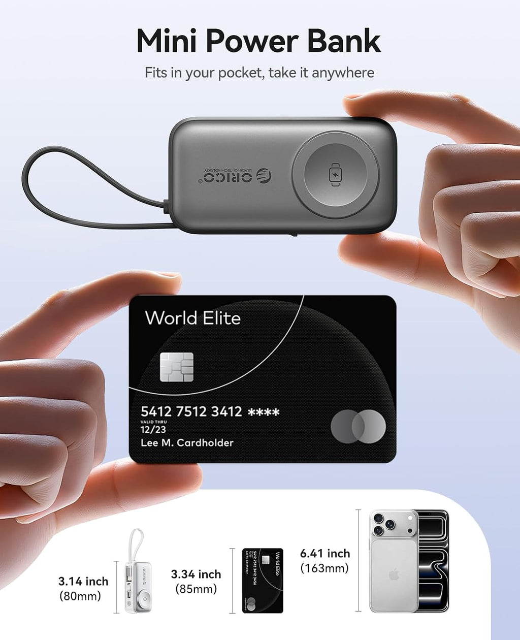 ORICO 5000mAh Portable Charger with Lightning Cable