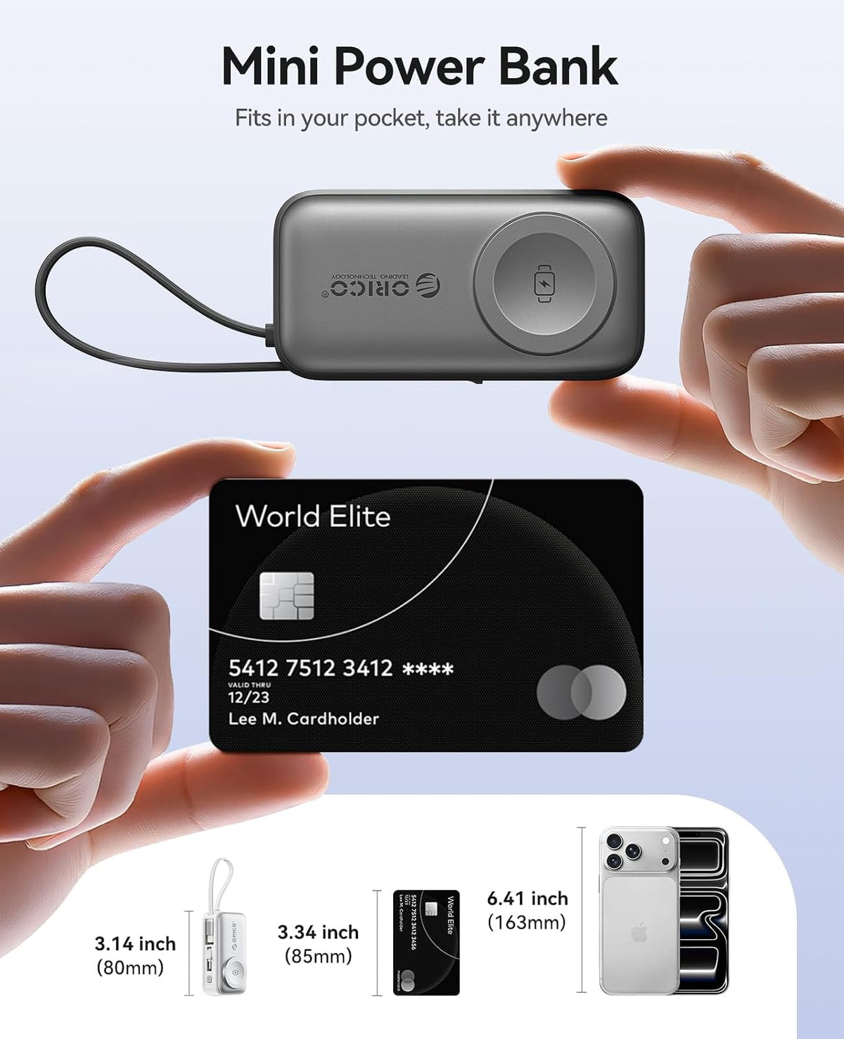 ORICO 5000mAh Portable Charger with Lightning Cable