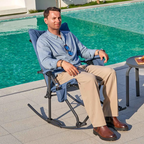 Portal Outdoors Rocking Camping Chair, Blue Soft Pad