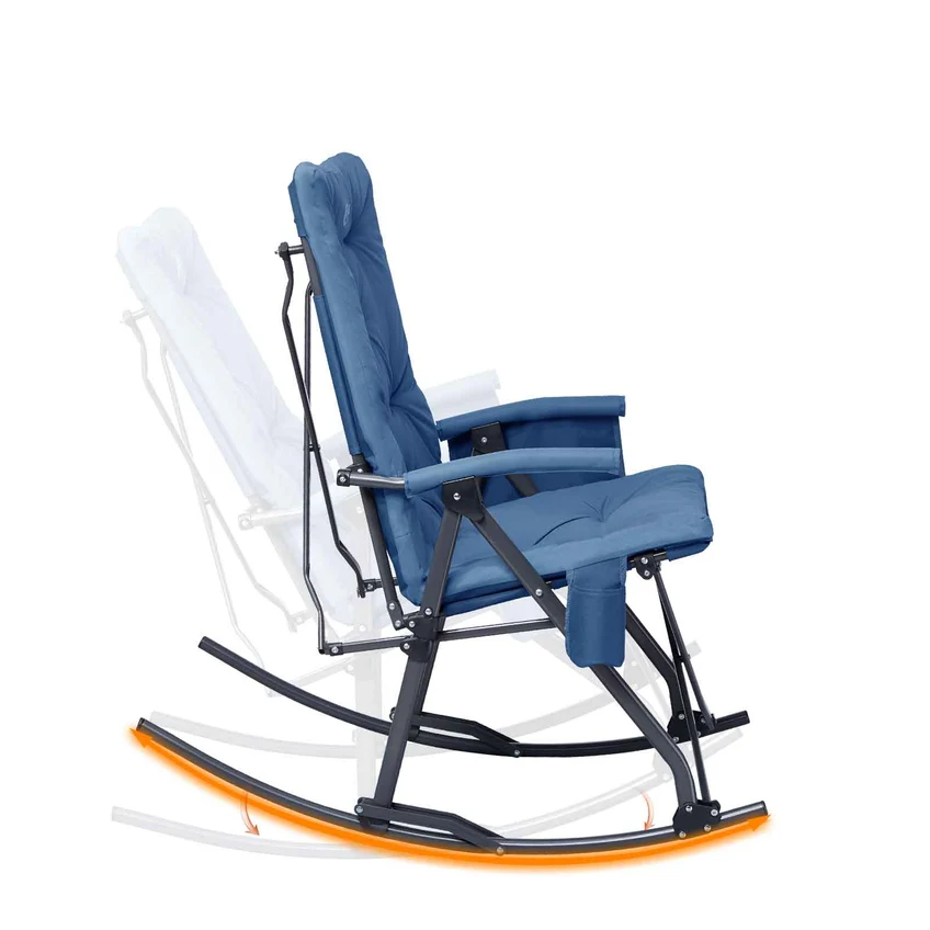 Portal Outdoors Rocking Camping Chair, Blue Soft Pad
