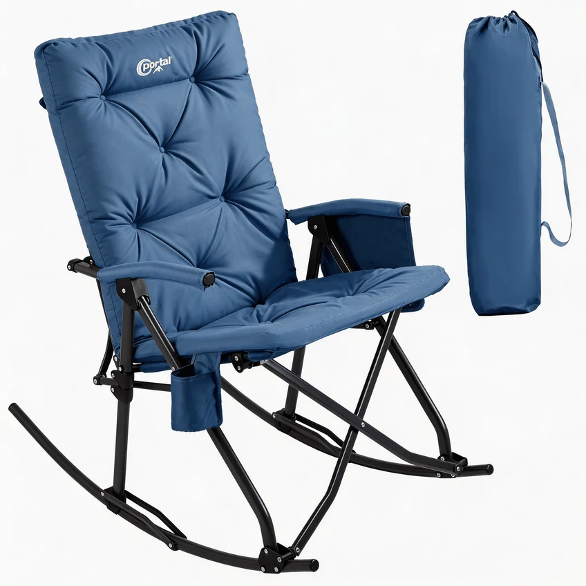 Portal Outdoors Rocking Camping Chair, Blue Soft Pad