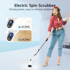 TUYU Electric Spin Scrubber, Cordless Cleaning Brush with Extendable Handle - Black