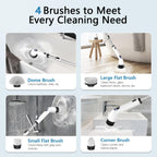 TUYU Electric Spin Scrubber, Cordless Cleaning Brush with Extendable Handle - Black