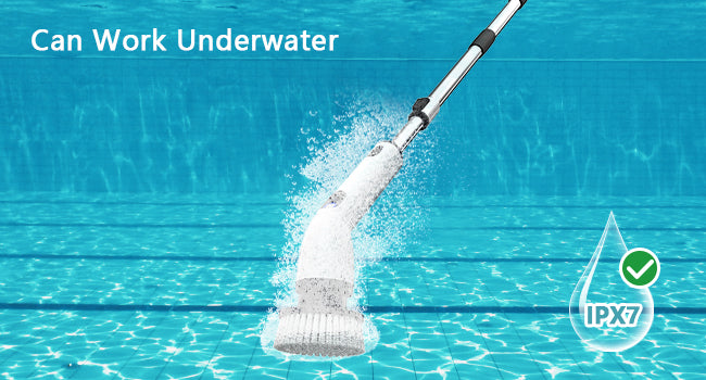 TUYU Electric Spin Scrubber, Cordless Cleaning Brush with Extendable Handle - Black