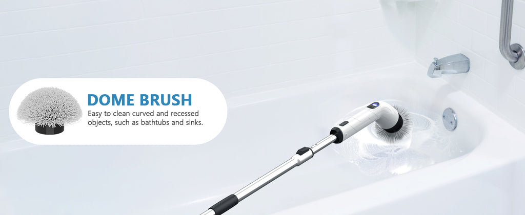 TUYU Electric Spin Scrubber, Cordless Cleaning Brush with Extendable Handle - Black