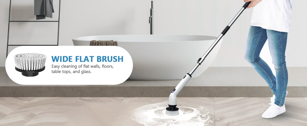 TUYU Electric Spin Scrubber, Cordless Cleaning Brush with Extendable Handle - Black