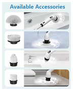 TUYU Electric Spin Scrubber, Cordless Cleaning Brush with Extendable Handle - Black